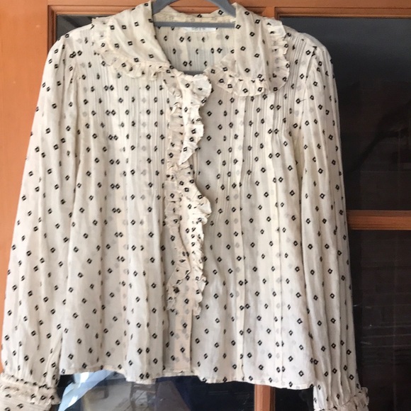 Doen Tops - Doen Dilly Blouse Cream & Black Dot Print